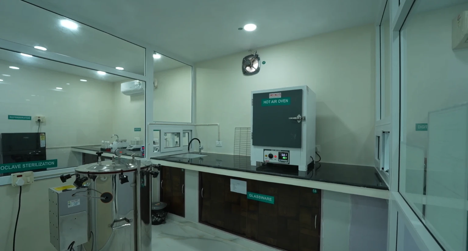 Laboratory room with hot air oven